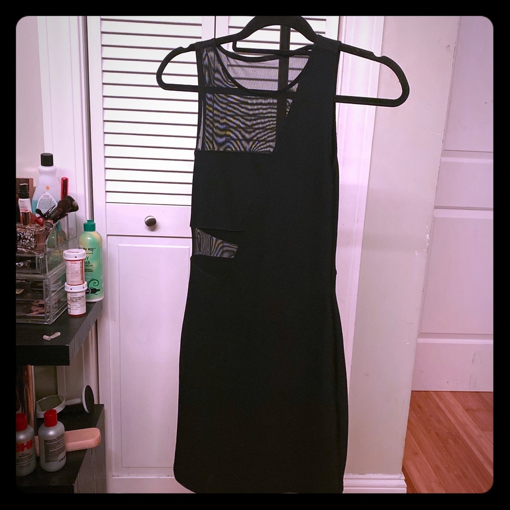 Express Bodycon Dress with Mesh Cutouts